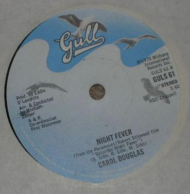 7inch Record CAROL DOUGLAS - Night Fever GULS61 GULL 1978 UK Soul/Funk Used