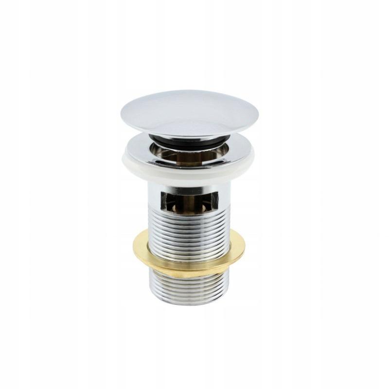 Hydroland Round Click-Clack Overflow Plug, Silver, 1 Pc