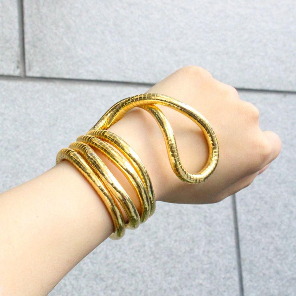 Gold Color Bendable Snake Necklace Alloy Bracelet Flexible Choker  Jewelry Accessories