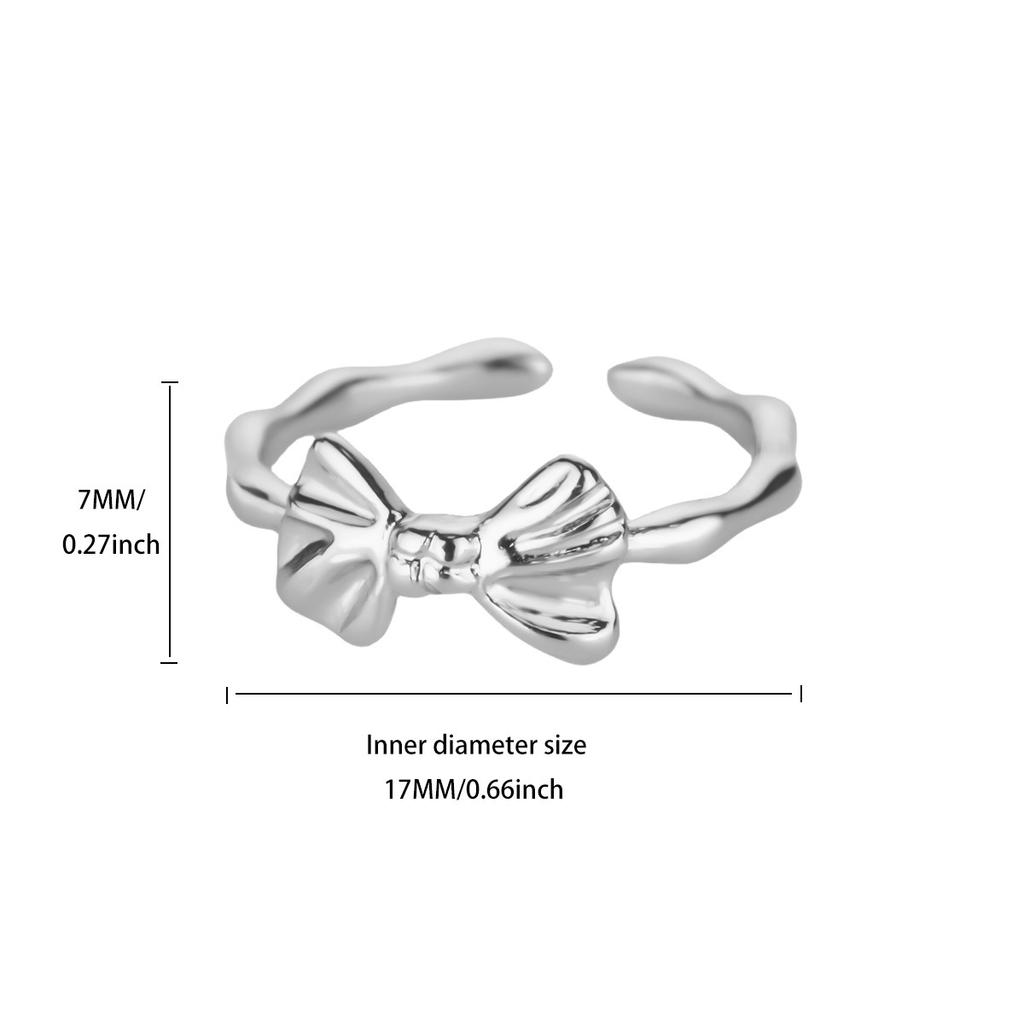 Light Luxury Niche Design Bow Open Ring, New Trendy Index Finger Ring, High-end Element Ring Ring, Ring Woman