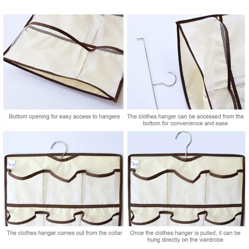 Closet Hanging Organizer for Bra Underwear Underpants Socks Hanging Bra Organizer Wardrobe Hanging Storage Bag