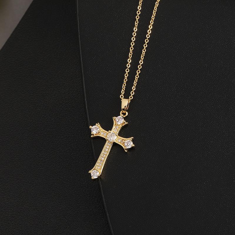 Minimalist Hip Hop Cross Pendant Necklace Unisex Couple Choker Chain Fashion Versatile Jewelry Accessory