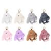 Rabbit Keychain Ring Fluffy Real Fur Pompon Bunny Trinket Key Chain Charm Cute Key Ring On Bag Car Key Pendant