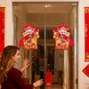 New Years Stickers Cartoon Wealth God Design Decals Chinese Stickers For Family Home Spring Festival Lunar New Year Window Decor