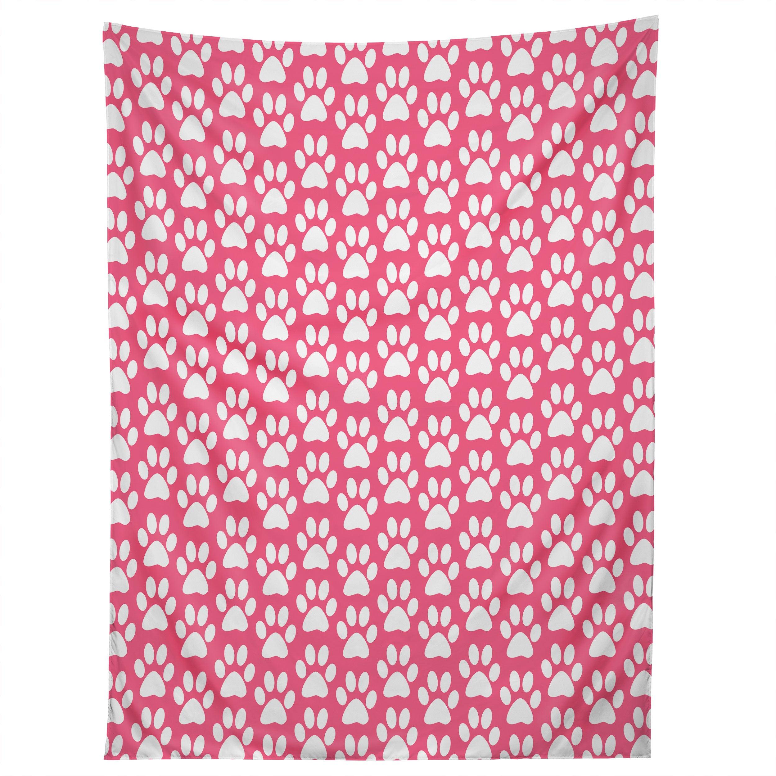 PINK PAW PRINTS tapestry 75x100 чёрный