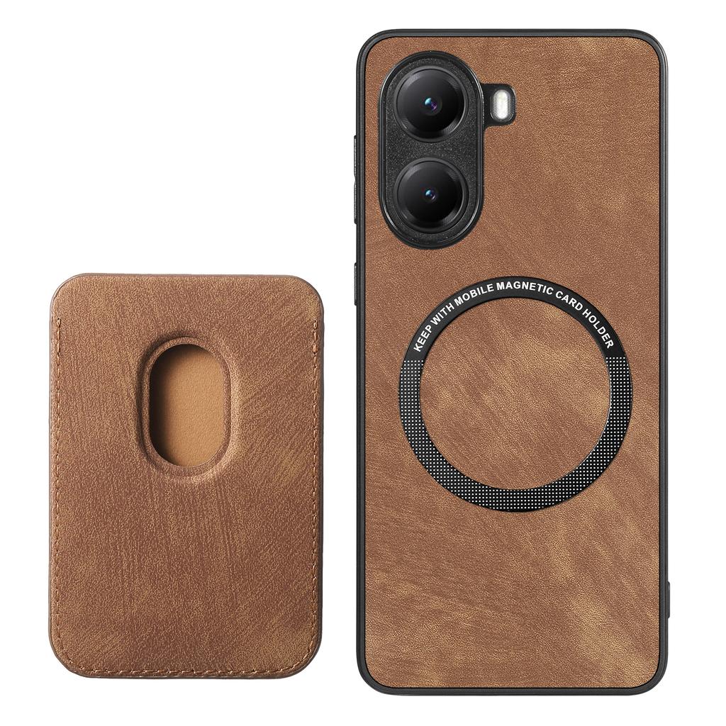 For Xiaomi Redmi Turbo 4 5G Magnetic Case Leather Back Cover with Detachable Card Holder