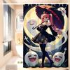 Perona Cartoon Animation Shower Curtain Outdoor Scenery Summer Vacation Bathroom Decor Holiday Polyester Bath Curtain With Hook