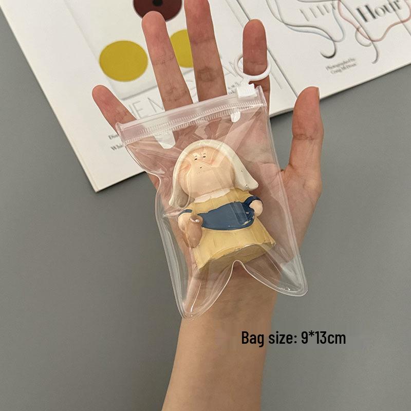 Non-yellowing, non-hardening frosted EVA zipper jewelry bags for earrings and bracelets