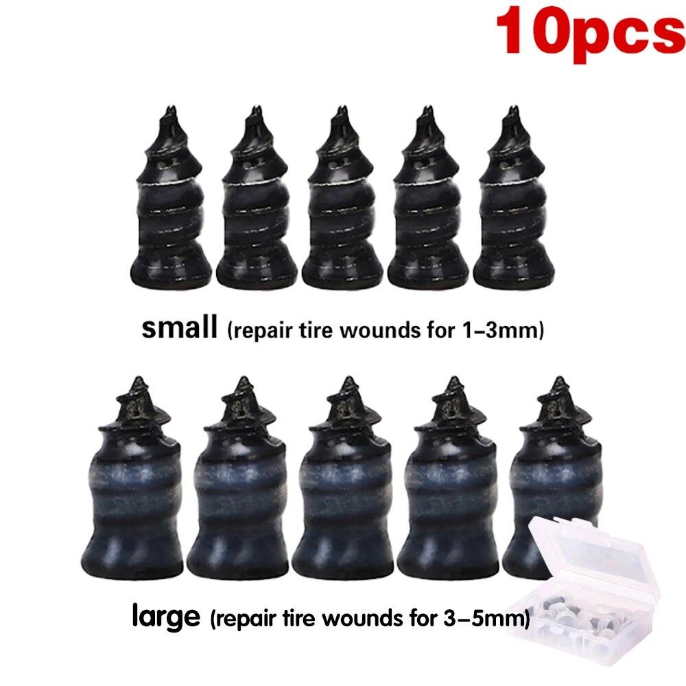 

21-10PCS Vacuum Car Tyre Repair Rubber Nail Set Universal Tire Screw Tubeless Repair Tools Accessories Kit for Motorcycle Truck