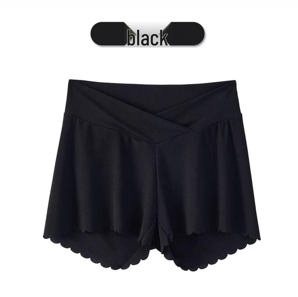 Maternity Ice Silk Leggings: Summer Anti-Exposure Belly Support Shorts