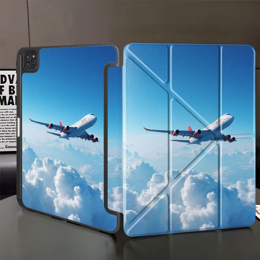 

Tablet Case For iPad Pro 11th 10th 9th 8th 7th 12.9inch Air 4 5 M3 M2 1 2 M4 11inch Mini 6 7 Pro 2025 Holder Cover Cloud Sea Jet iPad Mini 6 8.3