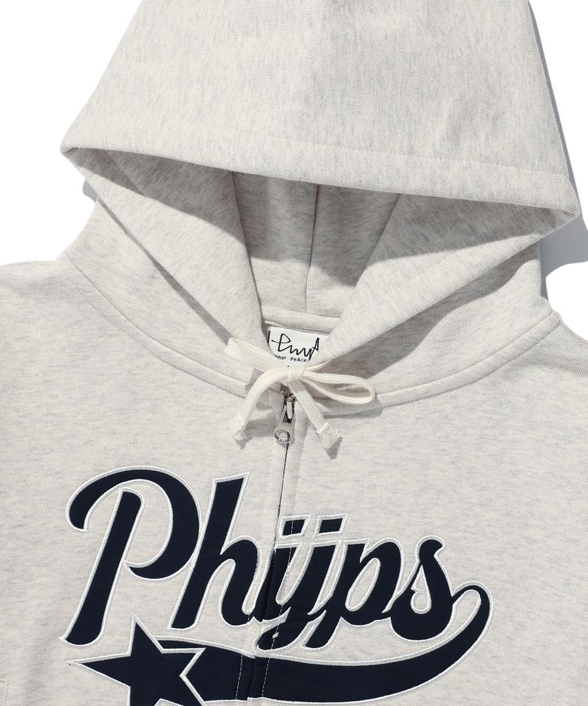 Physical Department [Women'S] Crop Startail Zip-Up Hoodie_Oatmeal