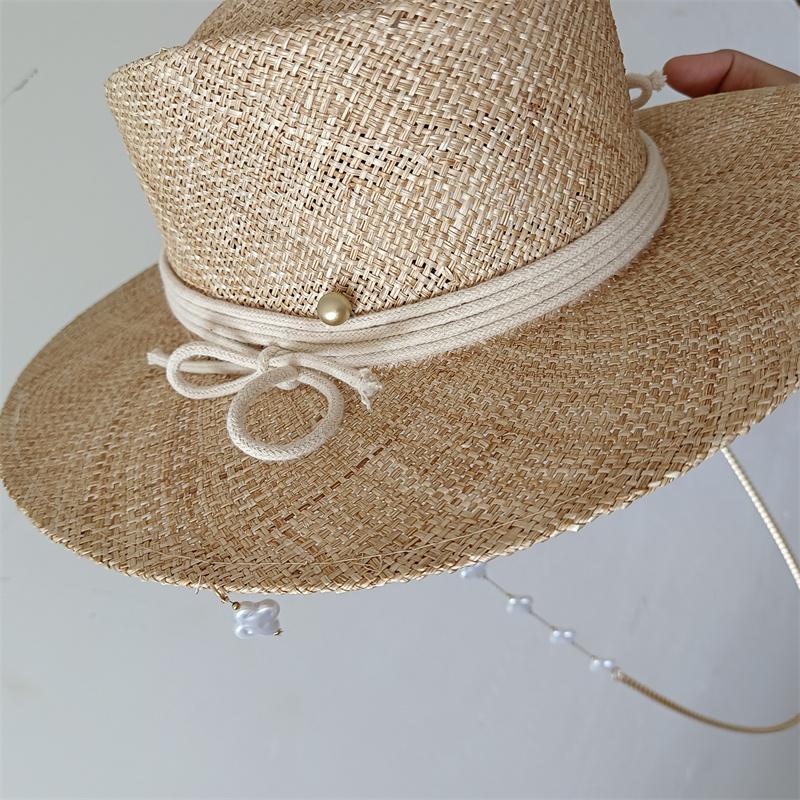 RAFFIA material straw hat custom sisal beach hat new letter hat sun hat ladies punk hat wide brim hat para sol mujer
