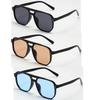 3 Pcs/Set Women Men Square Sun Glasses Retro Polygon Sunglasses Female Vintage Fashion  Double Beam Eyeglasses