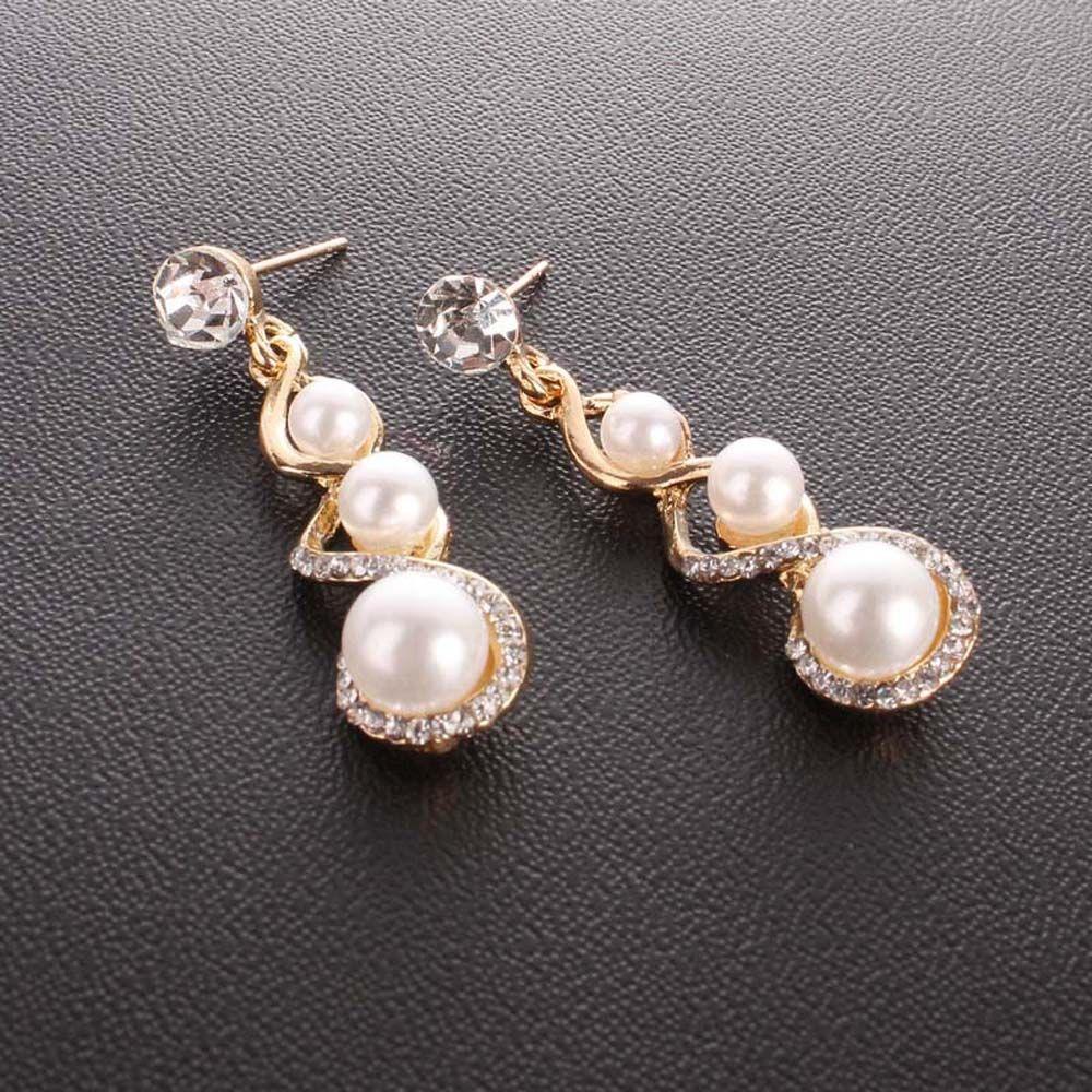 Angel Teardrop Accessories Cubic Zirconia Rhinestone Pendant Necklace Dangle Earrings Jewelry Set