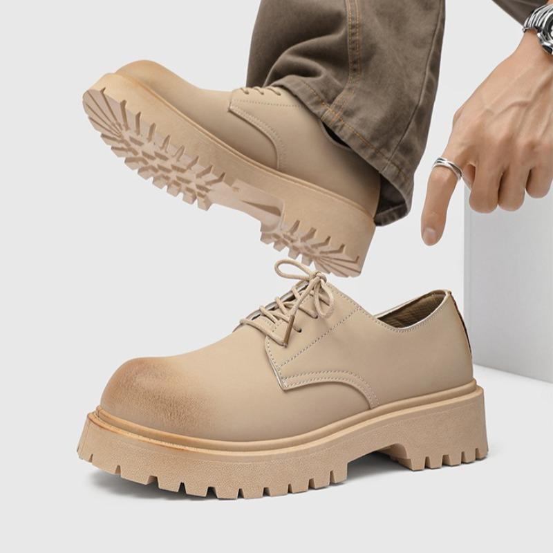 Fashion Shoes for Men British Style Thick Sole Casual Derby Shoes High Quality Fashion Comfor Versatile Man Leather Shoes Zapatos Hombre