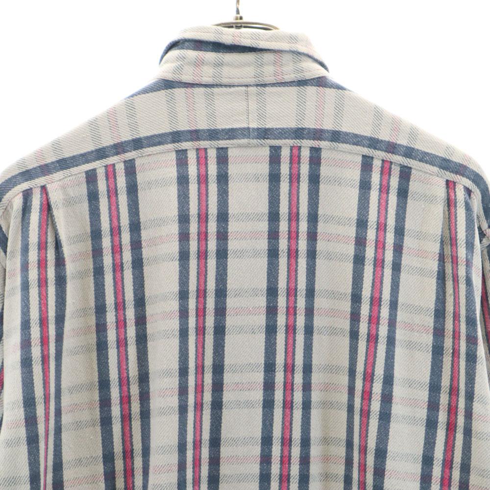 RRL 90s Initial Tag Red 3 Stars Old Long Sleeve Heavy Flannel Check Shirt Men's Used