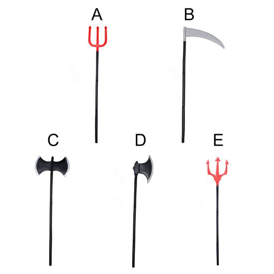 Halloween Weapon Prop Realistic 3-Section Handle Costume Accessories Comfortable Grip Cosplay Supplies Large Halloween Demon Scythe Sickle Axe Prop
