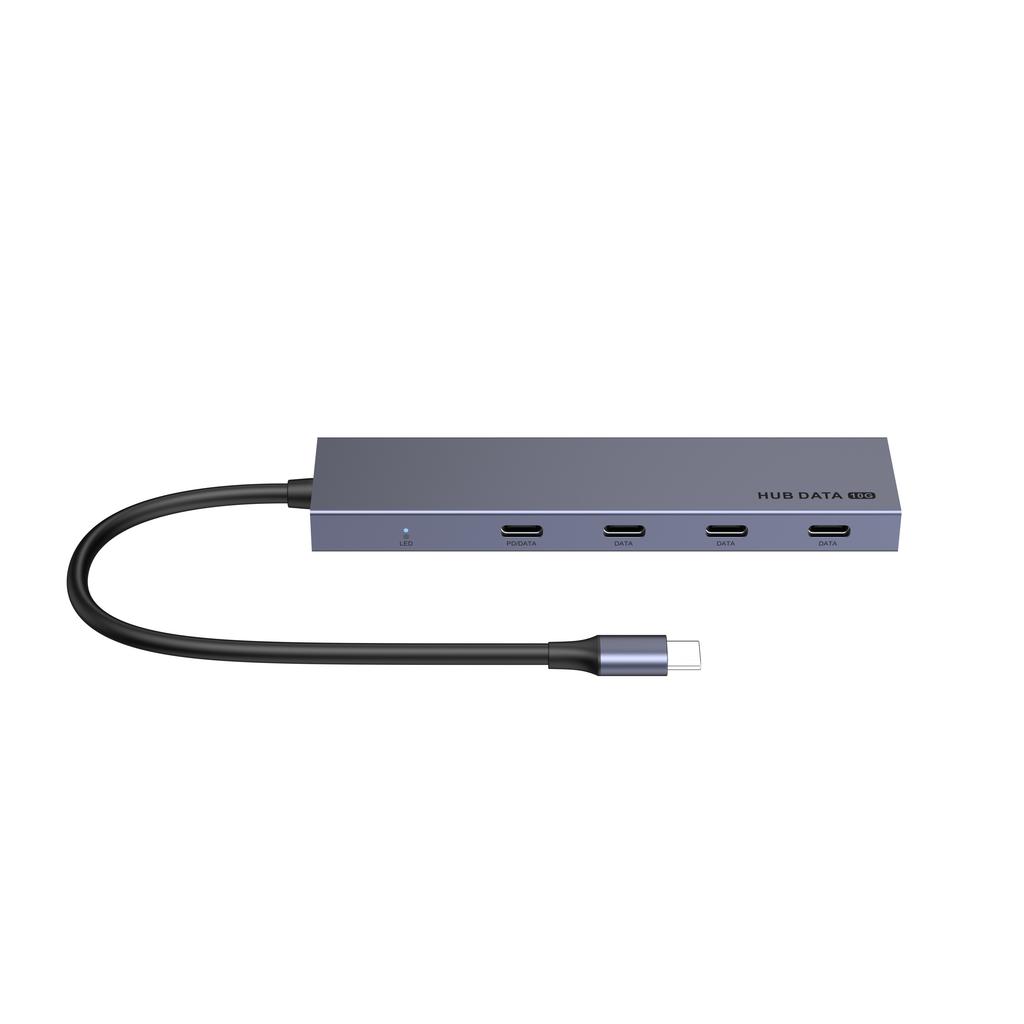 USB C Docking Station 4 Ports Type C Adapter Aluminum Alloy Enclosure 10Gbps Transfer USB Hub with USB-C Ports Fast PD Charge