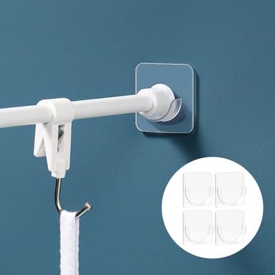 2 stücke Starke Vorhang Stange Halterung Halter Haken Für Wand Klebstoff Badezimmer Dusche Stange Spannung Retainer Kein Bohren Stick Für Schrank
