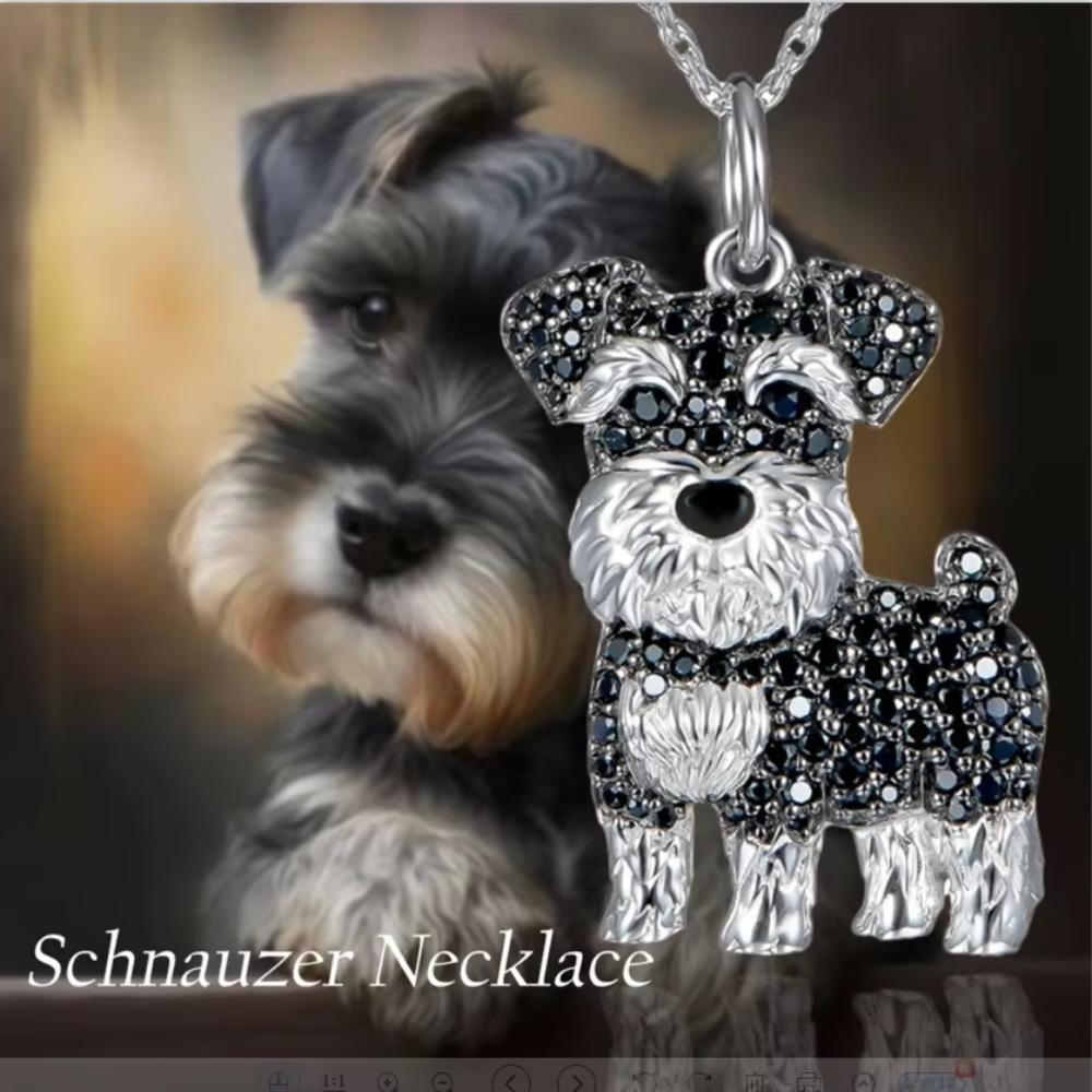 Strass-Hundeanhänger Halskette Malteser Hund Haustier Anhänger Schmuck Exquisite Hundehalskette Geschenke