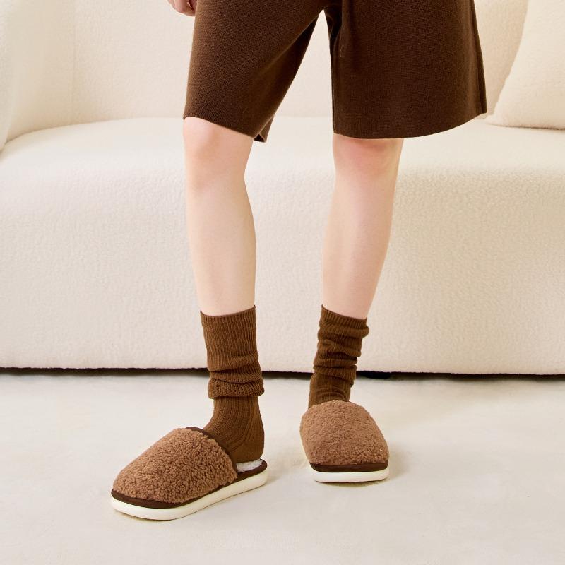 New Indoor Anti-slip Wool Slippers and Warm Plush Shoes