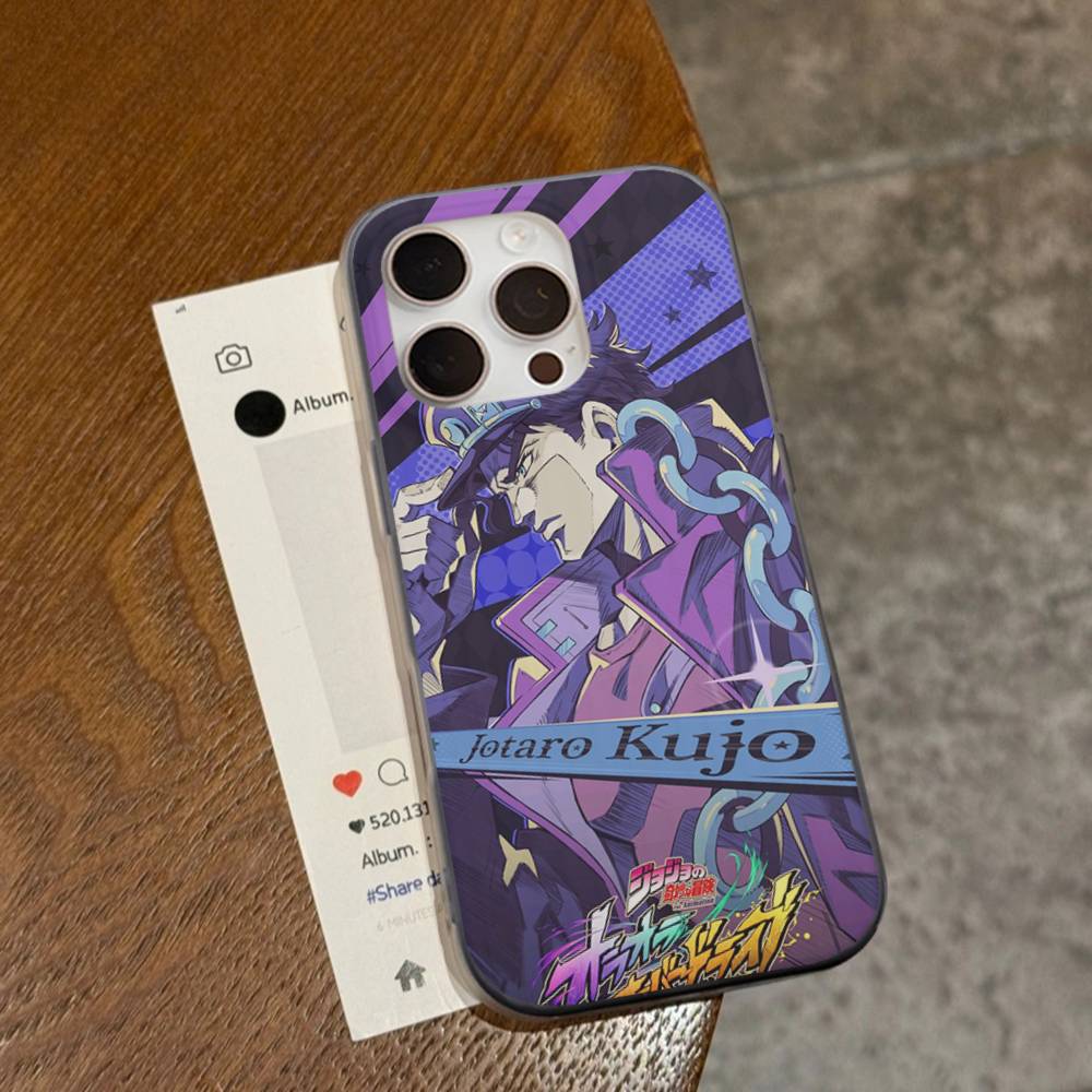 Anime Jojo Bizarre Adventure Für IPhone 17 16 15 11 12 13 14 Pro Max Plus Pro Wellige Transluzente Rückseite Handyhülle