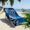 Blue Tropical Leaves Pattern Towel Beach Towel Quick-drying for Travel Outdoor Sports Jogging Beach and Swimming