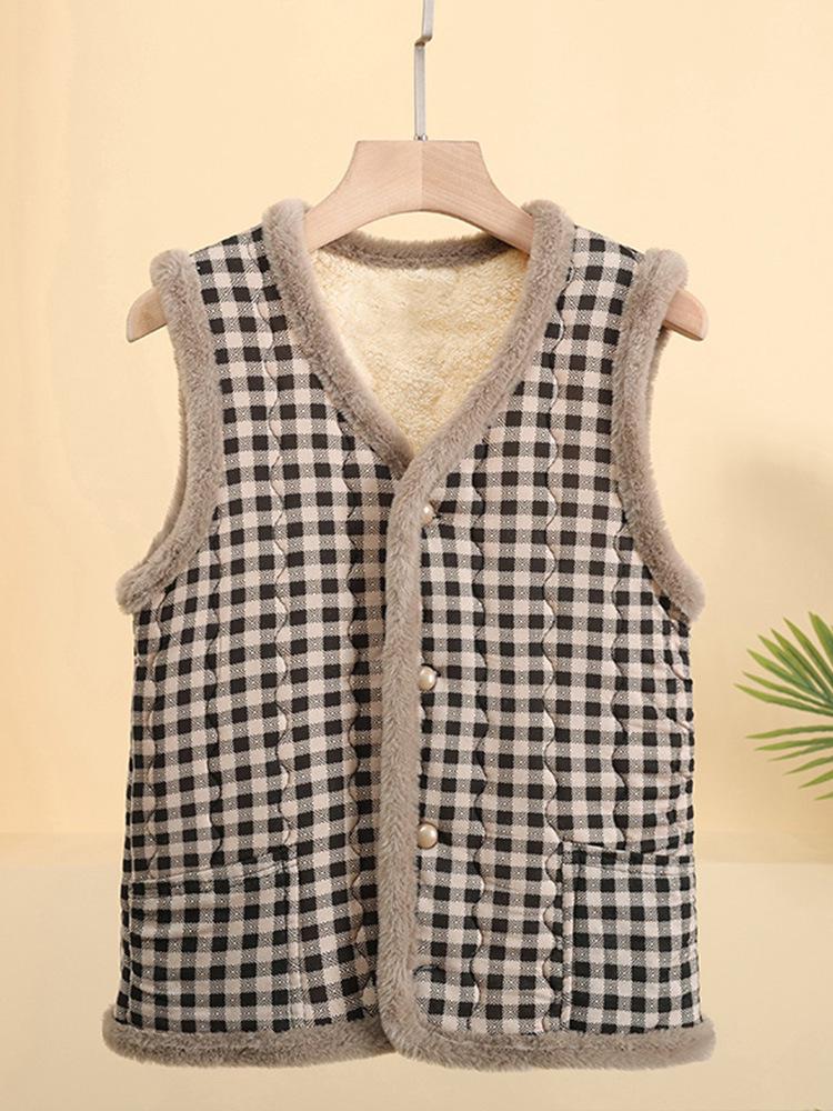 Autumn Winter Plus Velvet Vest for Middle-Aged & Elderly Women - Thickened Waistcoat for Moms & Grandmas