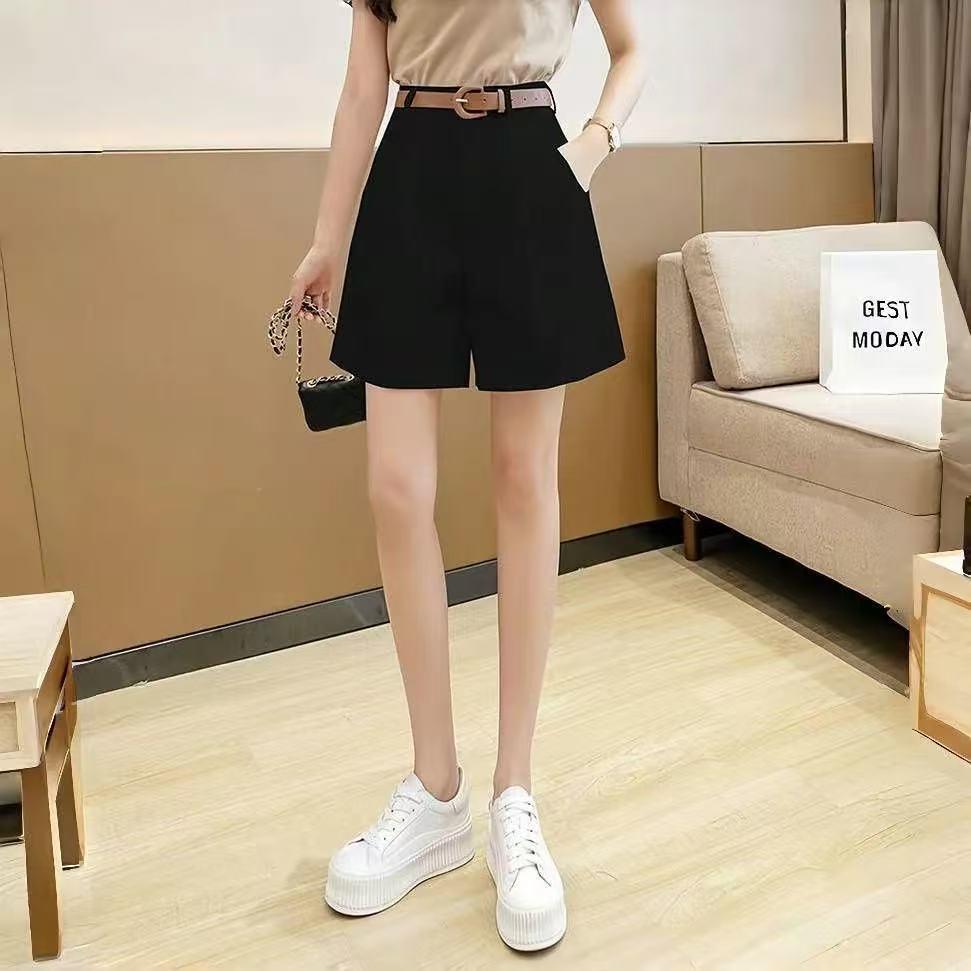 

2026 Summer Five-Point High-Waisted Wide-Leg Polyester Pants - Breathable & Comfortable M under 90 lbs