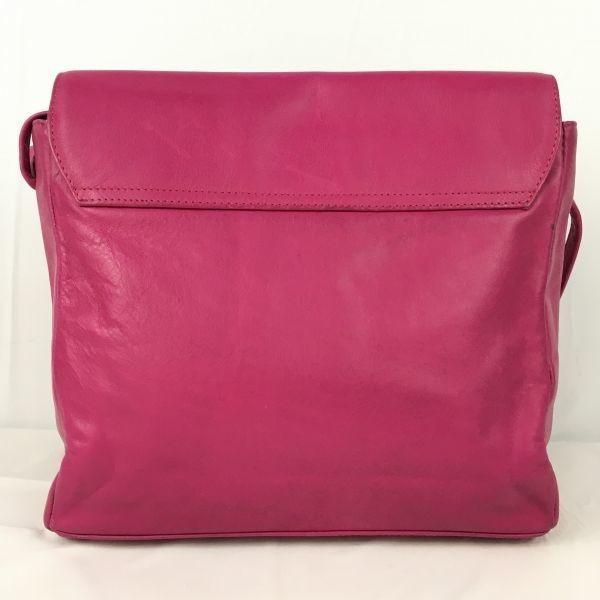EPISODE Italy Made Leather Shoulder Bag Dark Pink Plain Adjustable Strap Length(USED)