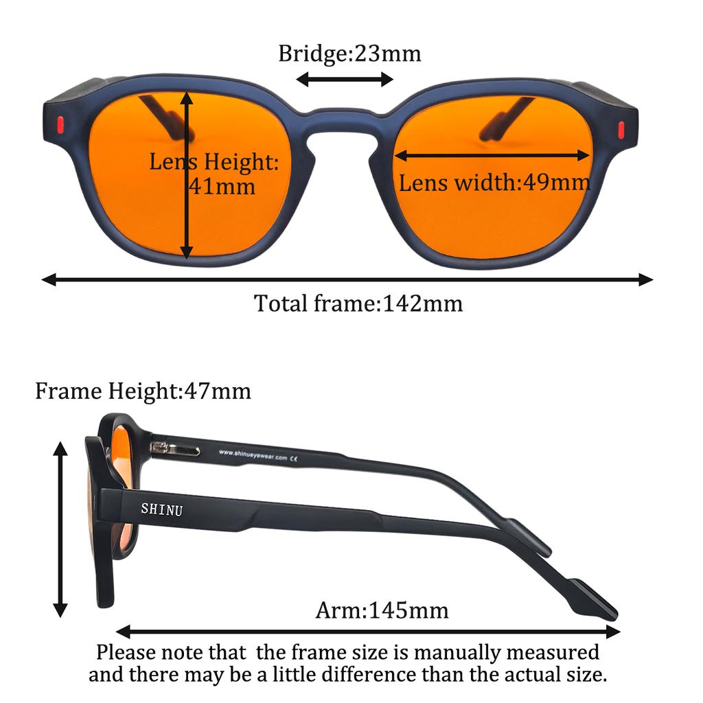 Shinu Blaulichtfilterbrille Für Computer Telefon Arbeitsbrille Für Männer Orange Gläser Gaming-Brille