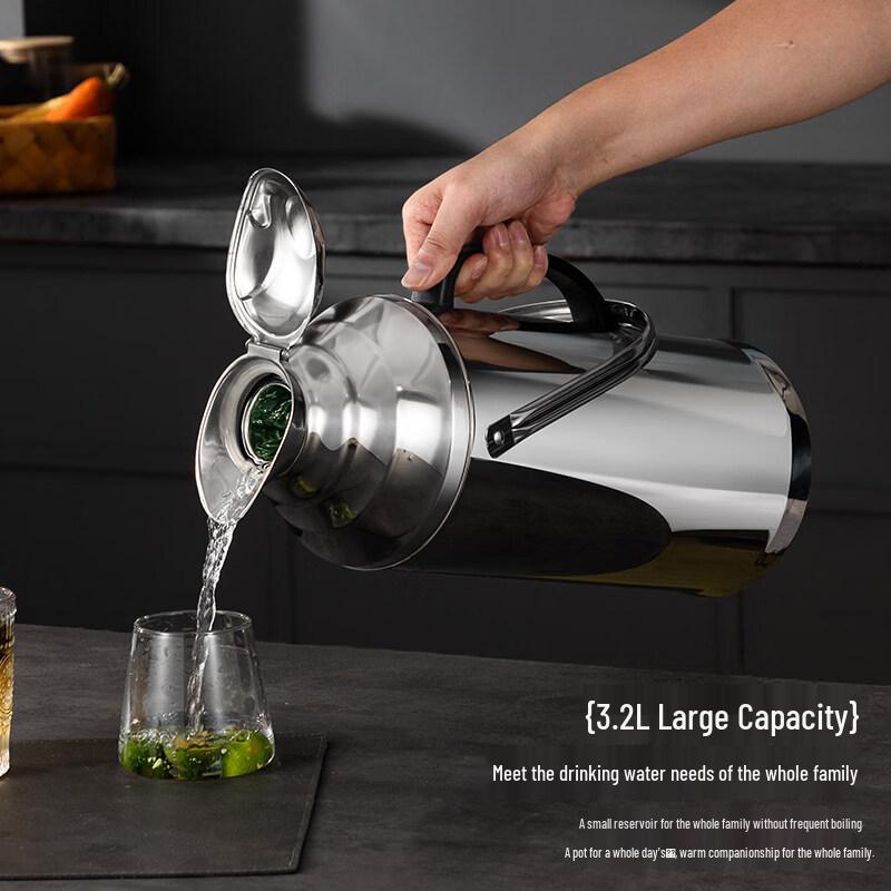 Vintage Stainless Steel Vacuum Flask with Glass Liner