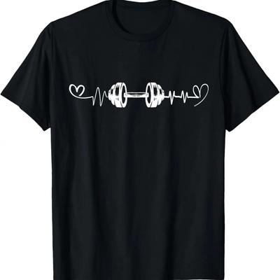 Kurzhantel Puls Lustig Fitnessstudio Fitness Herzschlag Fitness Vibes Herren T-Shirt