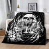 Gothic Skull Flannel Blanket Soft Warm All-Season Throw, Design for Camping, Car Travel, Hiking Sofa, Bed, Office Perfect Gift for Parties