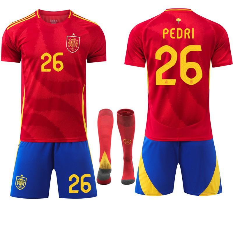 European Cup 7 Morata No. 19 Yamal 17 Nico Jersey Olmo Spanish Home Football