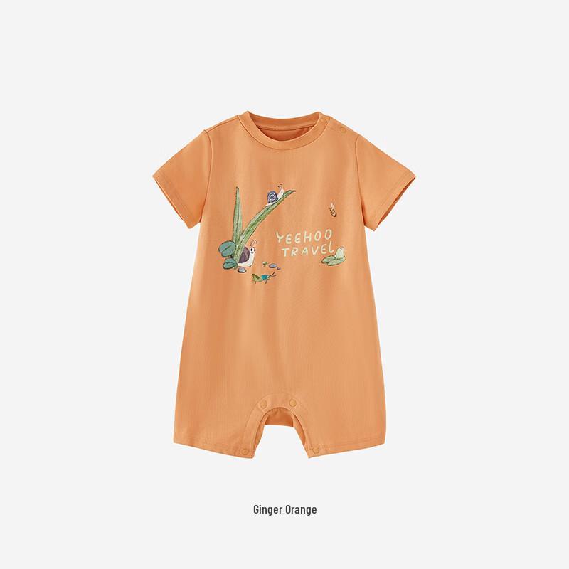 YEEHOO Baby Boy's Cartoon Short Sleeve Cotton Romper