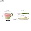Underglaze Colored Ceramic Mug Tulip Coffee Cup and Saucer Set Flower Teacups Milk Tea Cups Water Glasses Breakfast Cup Milk Mug