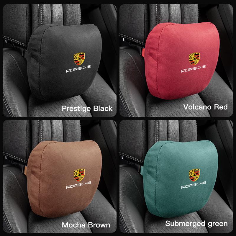 High Quality Car Neck Headrest Support Seat Soft Pillow For Porsche 911 718 Taycan Panamera Cayenne Macan Boxster Cayman Pajun
