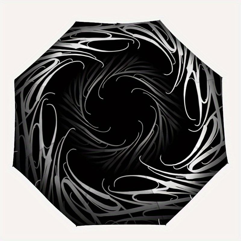 

1pc Swirl Design Automatic Open/close Folding Umbrella, Compact Portable Travel Umbrella, Durable Construction yy250804141