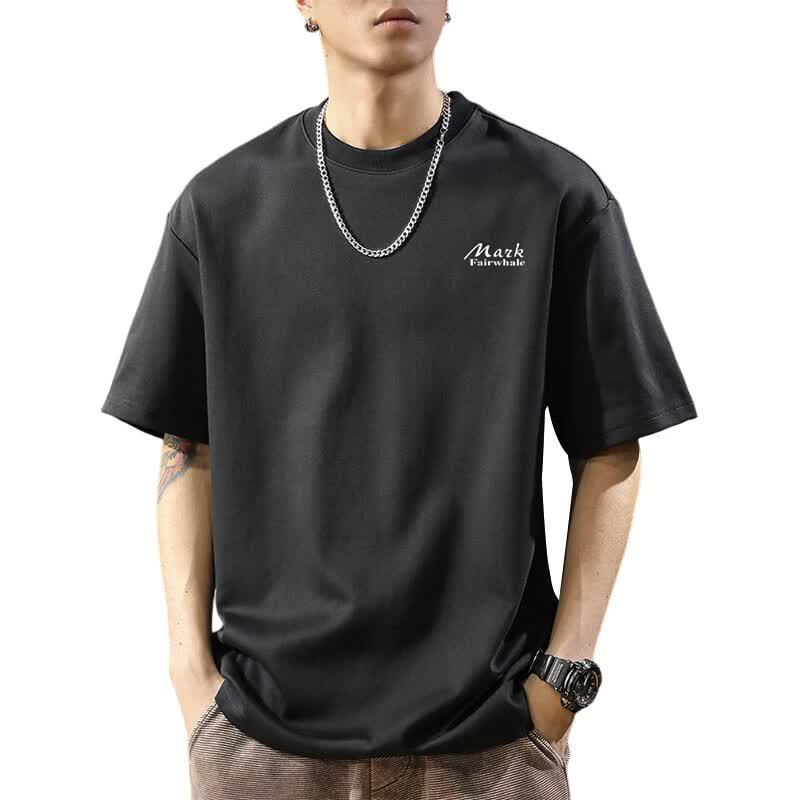 Mark Fairwhale Men's 260G Heavyweight Premium Cotton Loose Drop-Shoulder T-Shirt