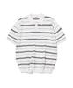 GNOK Striped Henley Neck Short Sleeve Knit [4 Colors]