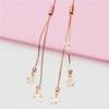 Exquisite Russian 585 Purple Gold Fringed Star Earrings Ins Small Fresh Korean Version Rose Gold Plated Colored Gold Earrings