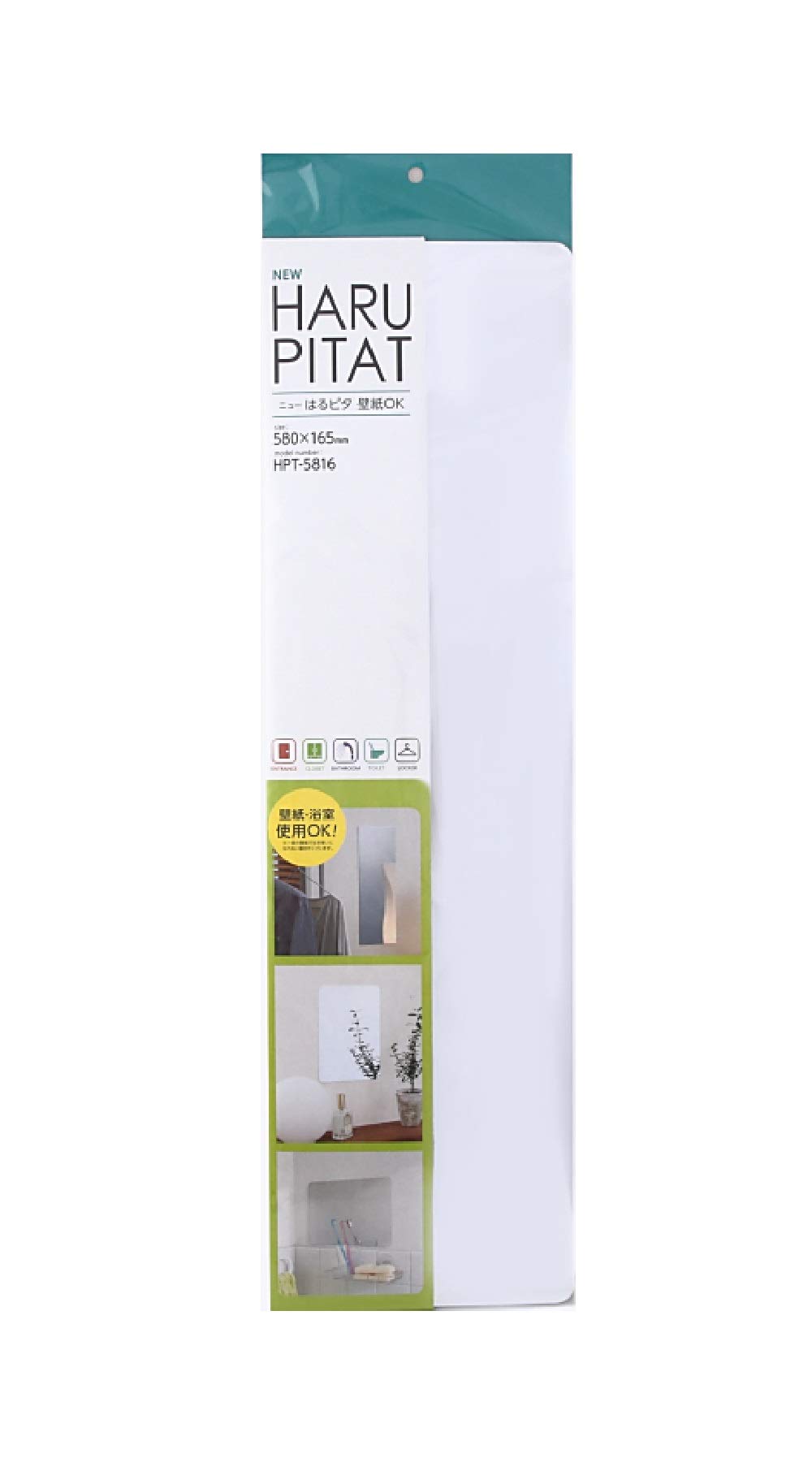 

Зеркало Topure Небьющееся, Совместимо с новыми обоями Harupita, 580 мм В x 165 мм Ш x 2 мм Толщина, HPT-5816