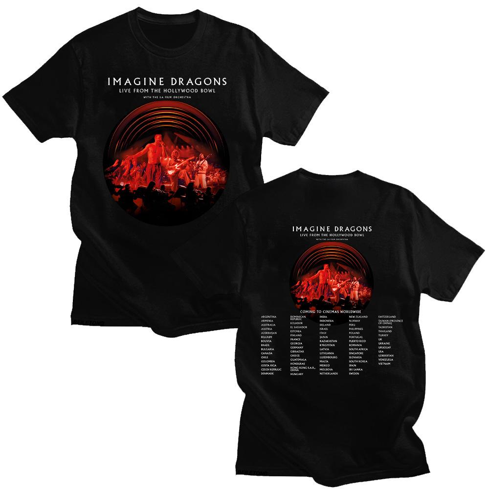 

Imagine Dragons Live From The Hollywood Bowl T-shirts 2025 New Trends Cotton Short Sleeve Street Neutral Style Casual Unisex Top 4XL