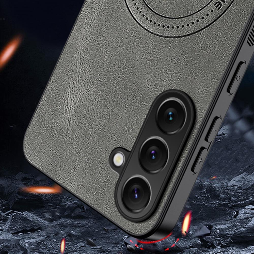 For Samsung Galaxy A57 5G Magnetic Case Nappa Texture PU Leather TPU Phone Back Cover