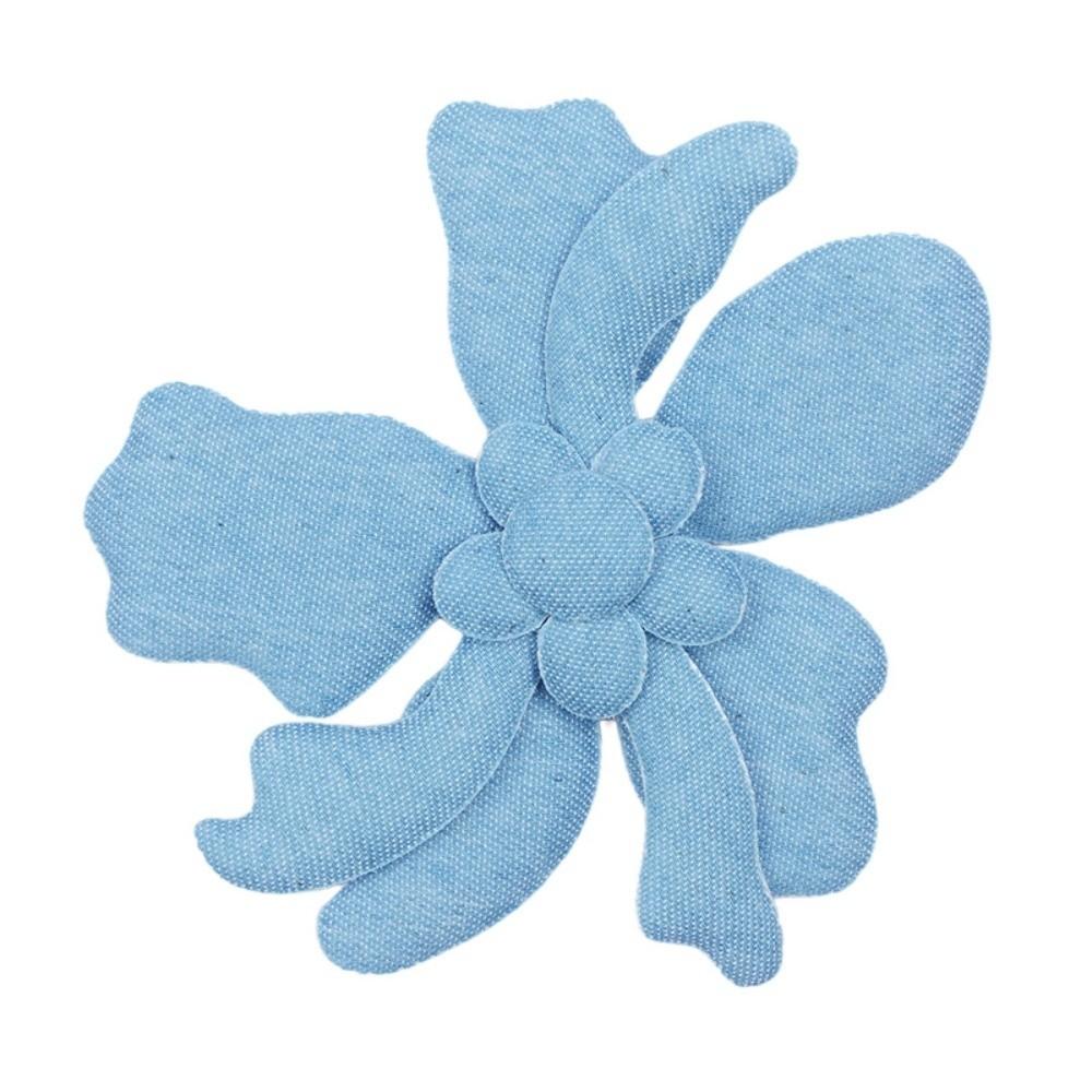 5pcs Silk Lily Artificial Flowers 3D Embroidered Denim Simulated Lily Fake Flower Flower Brooch DIY Handmade Accessories