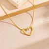 Gold Plated Open Heart Snake Chain Necklace, Dainty Hollow Heart Pendant Herringbone Choker, Minimalist Love Jewelry for Women Gift