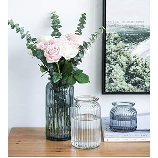 Glass vase clear flower large straight cylindrical transparent European style bottle Nordic stylish beautiful cement colorful