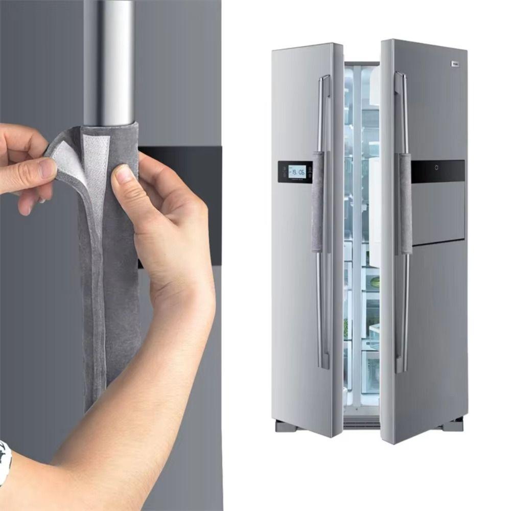 2Pcs Oil-proof Refrigerator Handle Cover Washable Stain-resistant Oven Door Handle Cover Appliance Handle Covers Home Decors